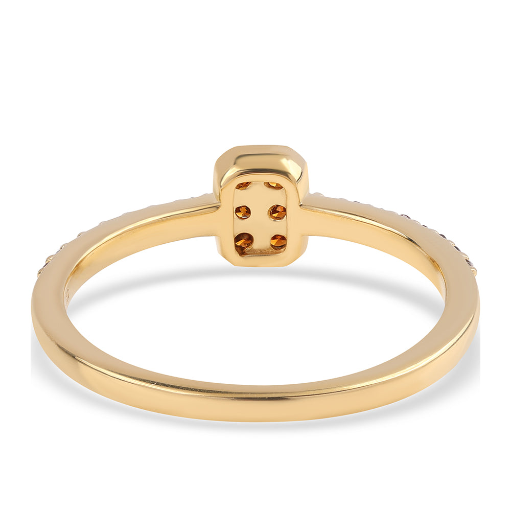 Pierścionek srebrny pozłacany z czerwonym diamentem