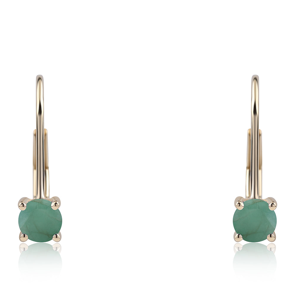 Kolczyki z 9K złota z brazylijskim szmaragdem 2 