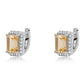 Kolczyki ze srebra próbe 925 z brazylijskim cytrynem klasy AA i białym topazem