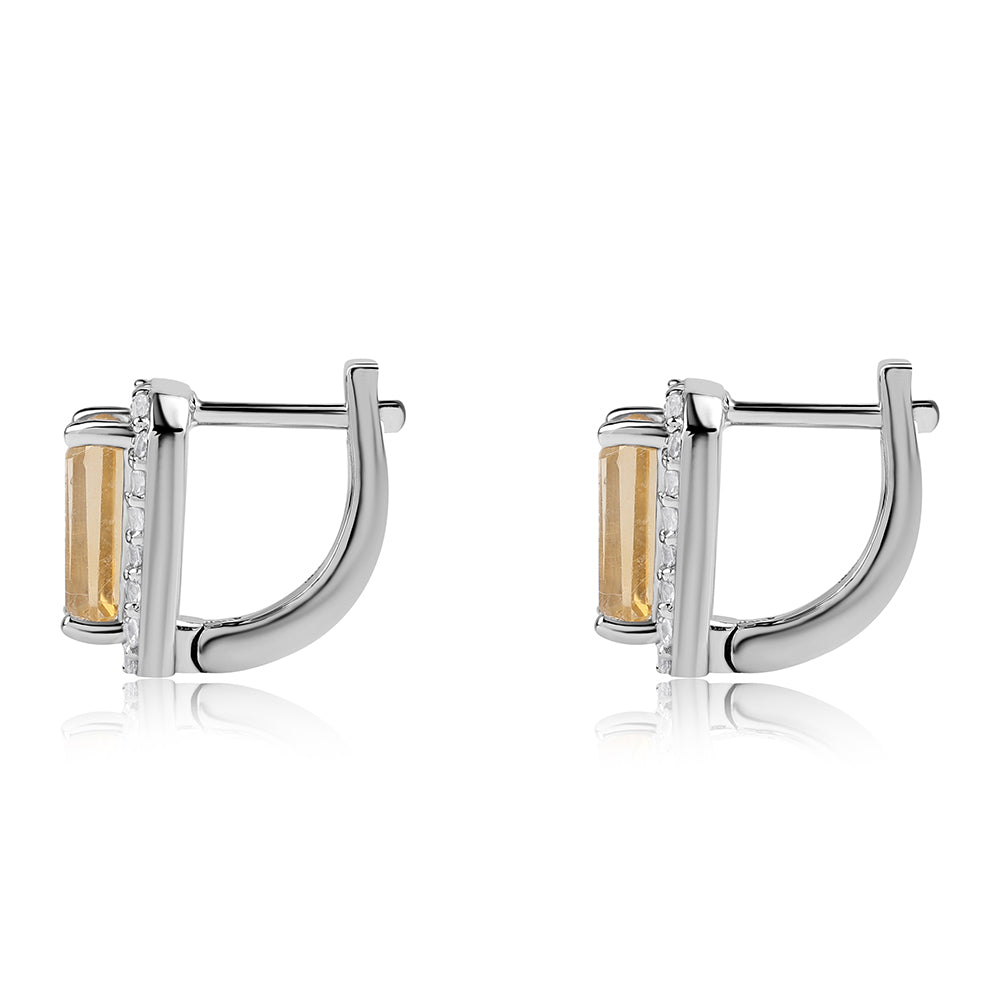 Kolczyki ze srebra próbe 925 z brazylijskim cytrynem klasy AA i białym topazem 3 