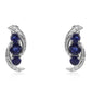 Kolczyki ze srebra próbe 925 z australijskim niebieskim szafirem i białym topazem