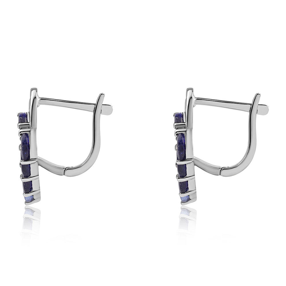 Kolczyki ze srebra próbe 925 z australijskim niebieskim szafirem