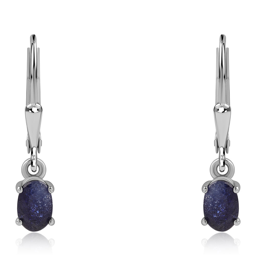 Kolczyki ze srebra próbe 925 z australijskim niebieskim szafirem