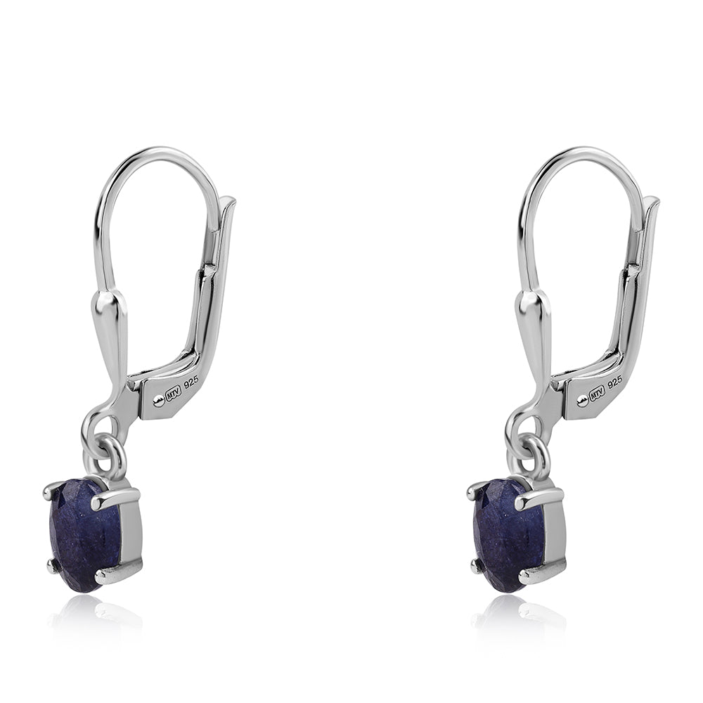 Kolczyki ze srebra próbe 925 z australijskim niebieskim szafirem