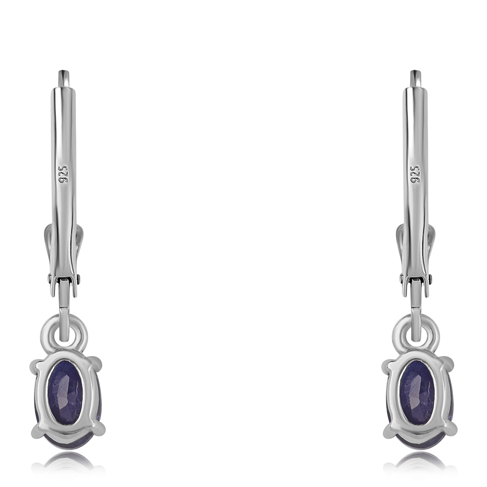 Kolczyki ze srebra próbe 925 z australijskim niebieskim szafirem 3 