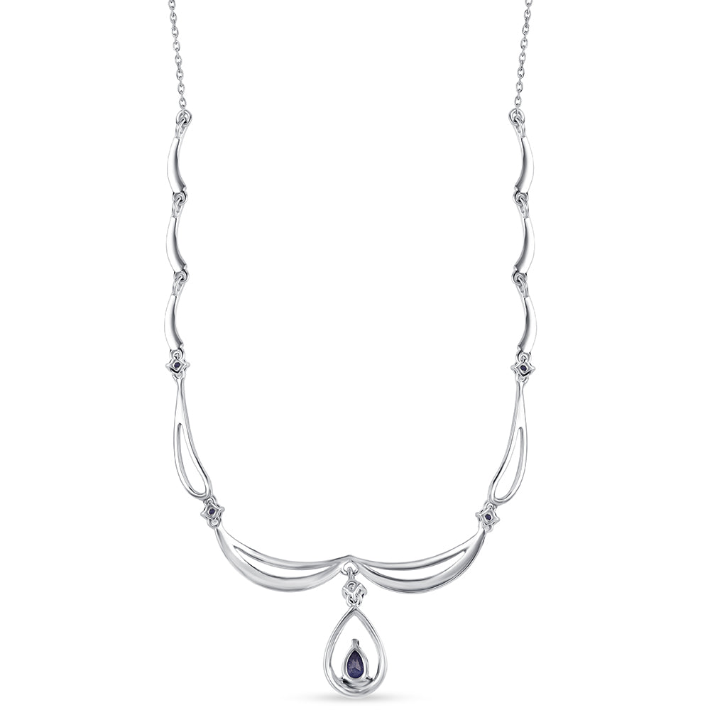 Naszyjnik ze srebra próby 925 z australijskim niebieskim szafirem 2 