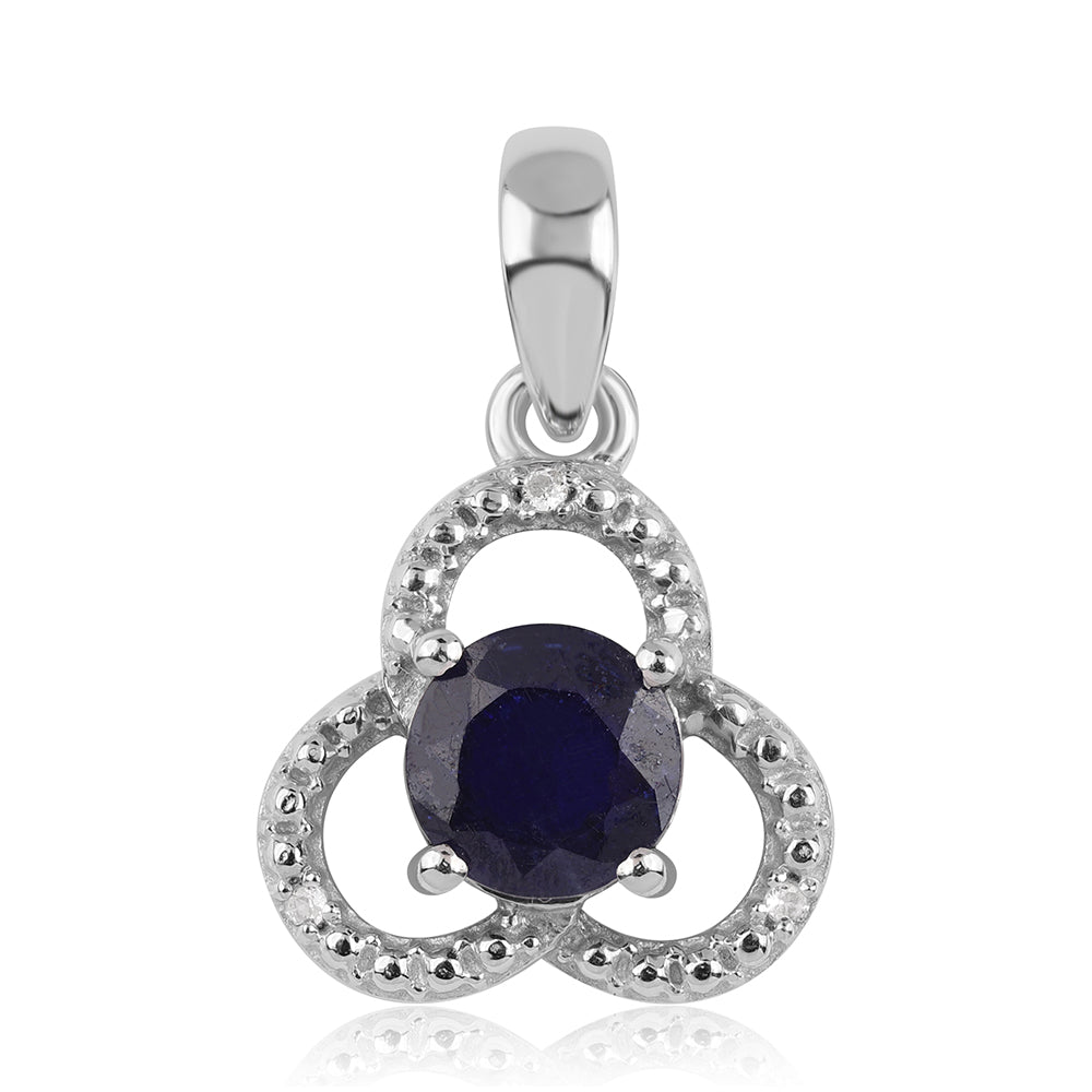 Zawieszka ze srebra próba 925 z australijskim niebieskim szafirem i białym topazem 1 