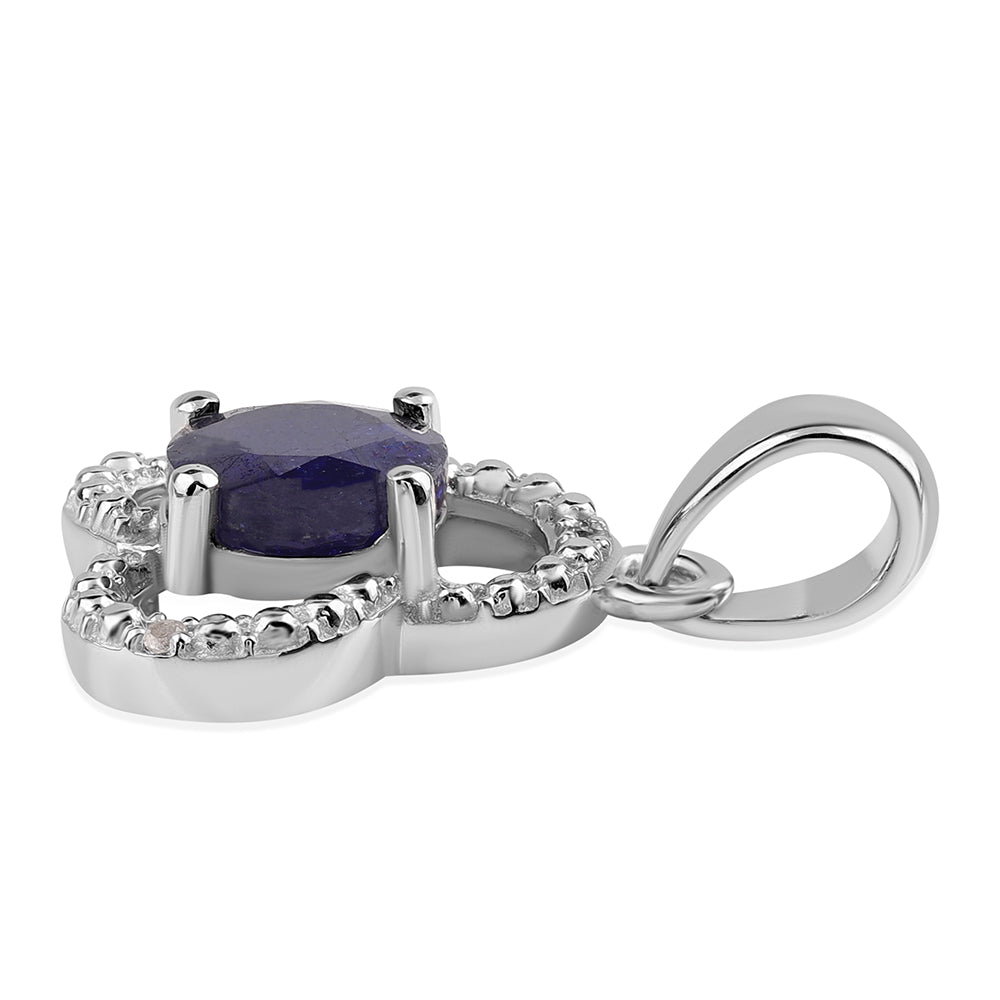 Zawieszka ze srebra próba 925 z australijskim niebieskim szafirem i białym topazem 2 