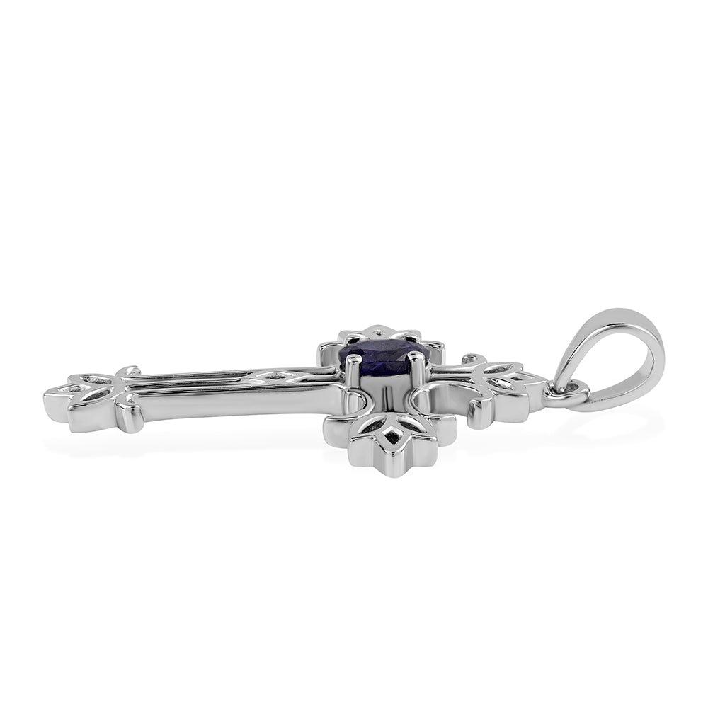 Zawieszka ze srebra próba 925 z australijskim niebieskim szafirem 2 