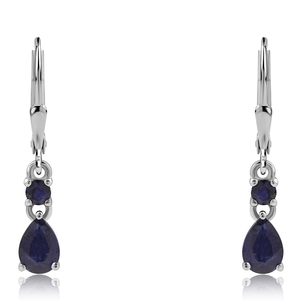 Kolczyki ze srebra próbe 925 z australijskim niebieskim szafirem