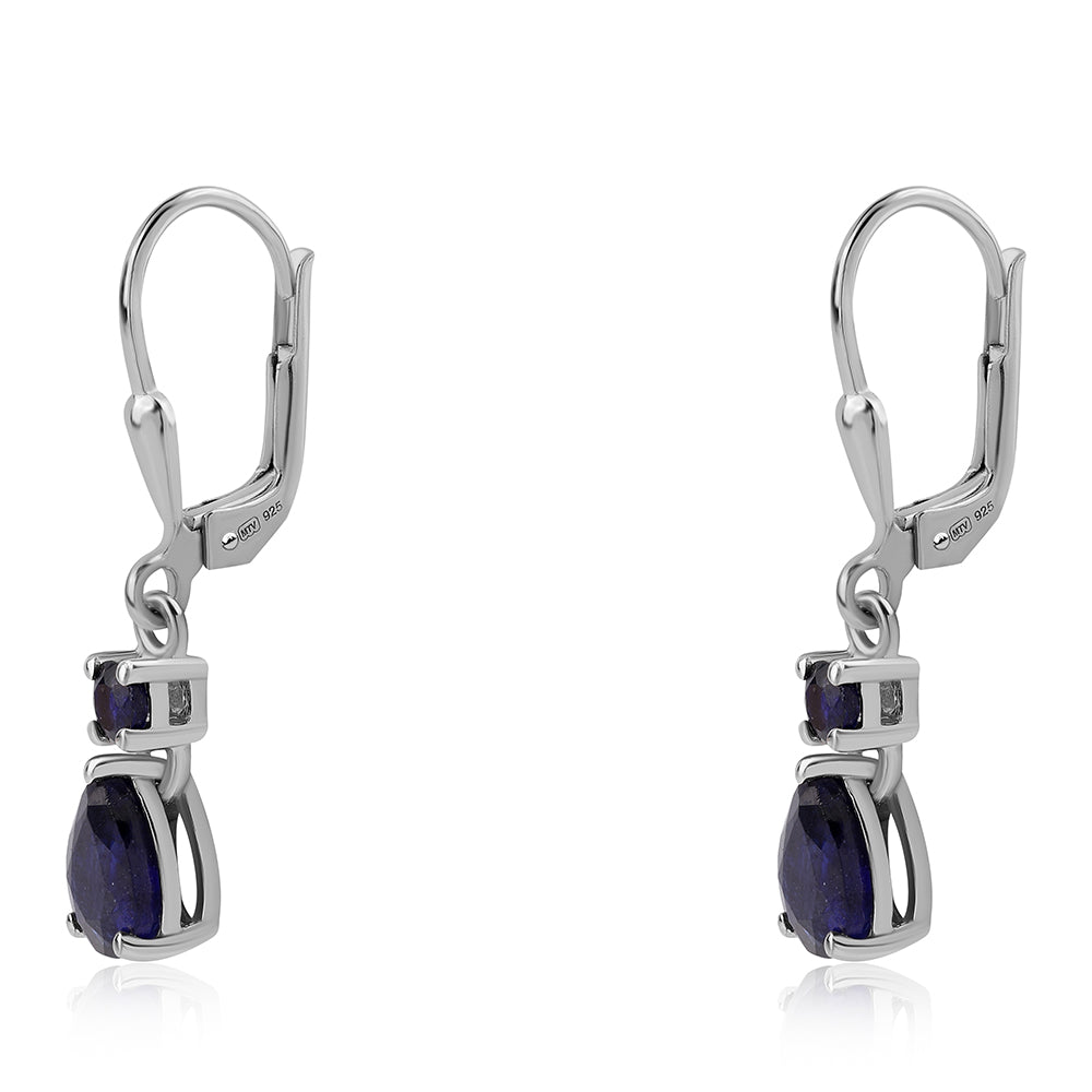 Kolczyki ze srebra próbe 925 z australijskim niebieskim szafirem 1 