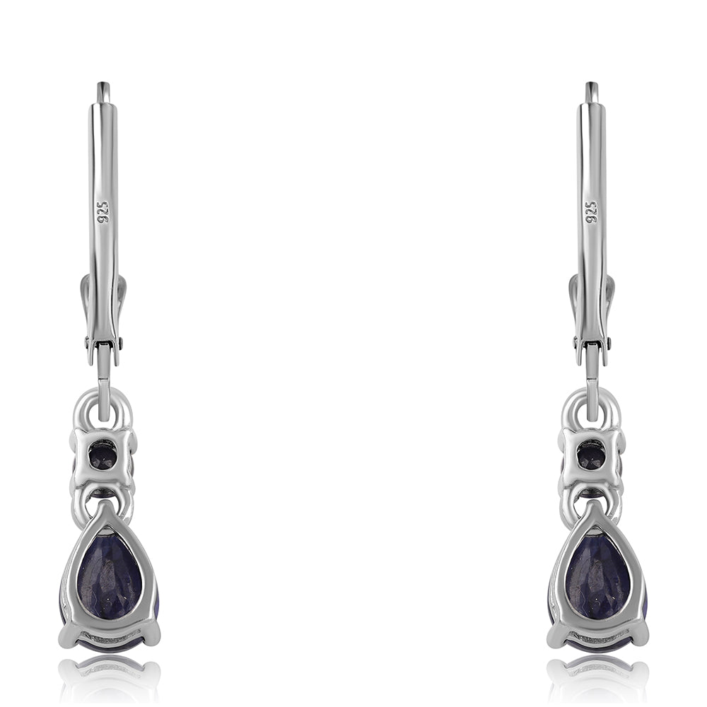 Kolczyki ze srebra próbe 925 z australijskim niebieskim szafirem 3 