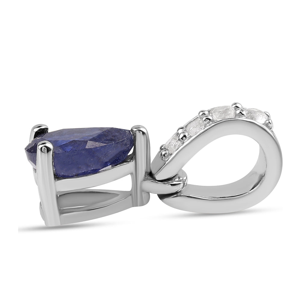 Zawieszka ze srebra próba 925 z australijskim niebieskim szafirem i białym topazem 2 