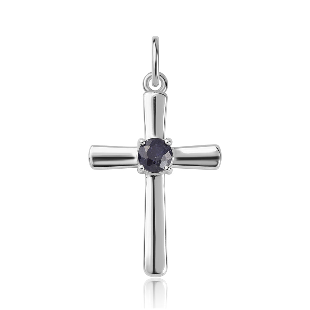Zawieszka ze srebra próba 925 z australijskim niebieskim szafirem