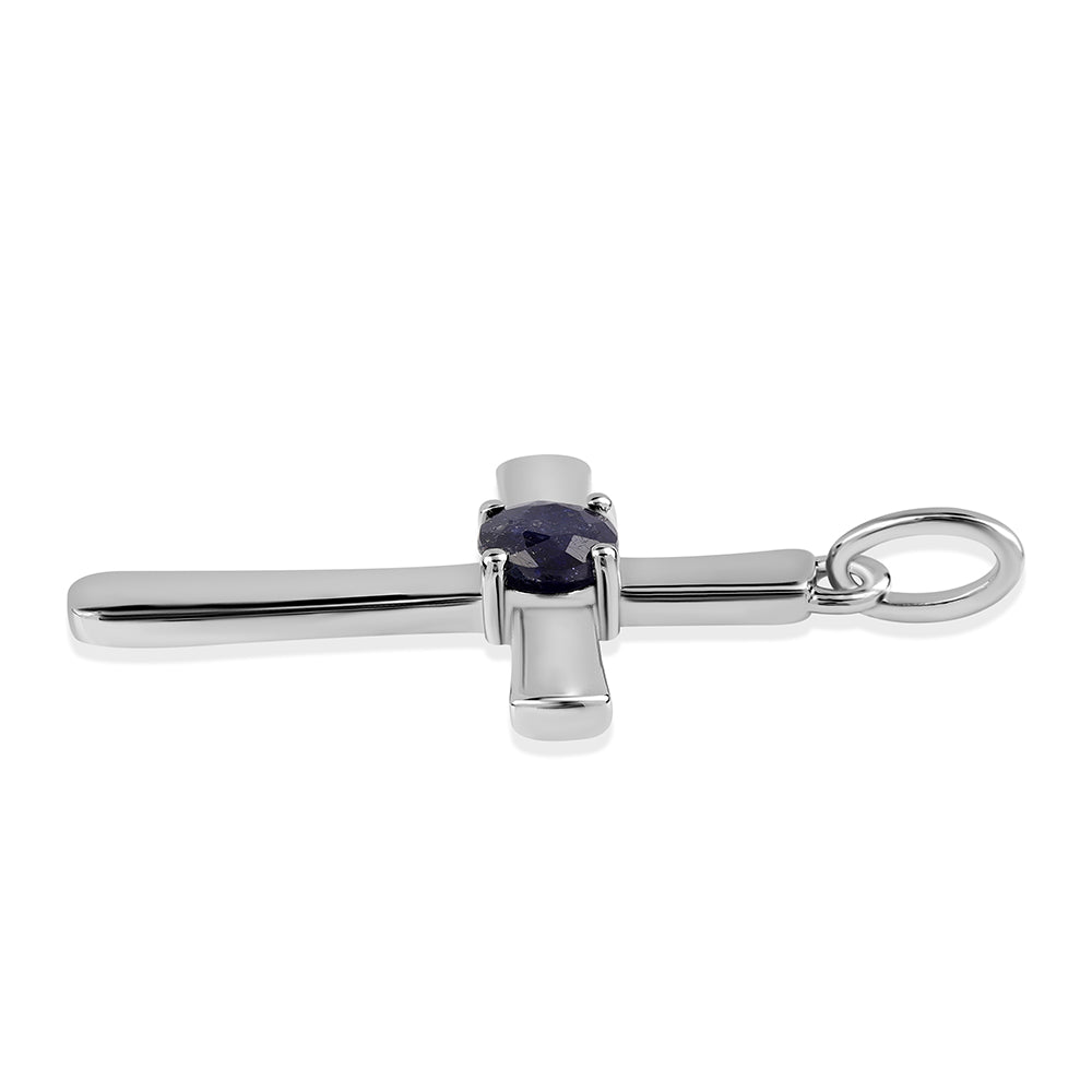 Zawieszka ze srebra próba 925 z australijskim niebieskim szafirem