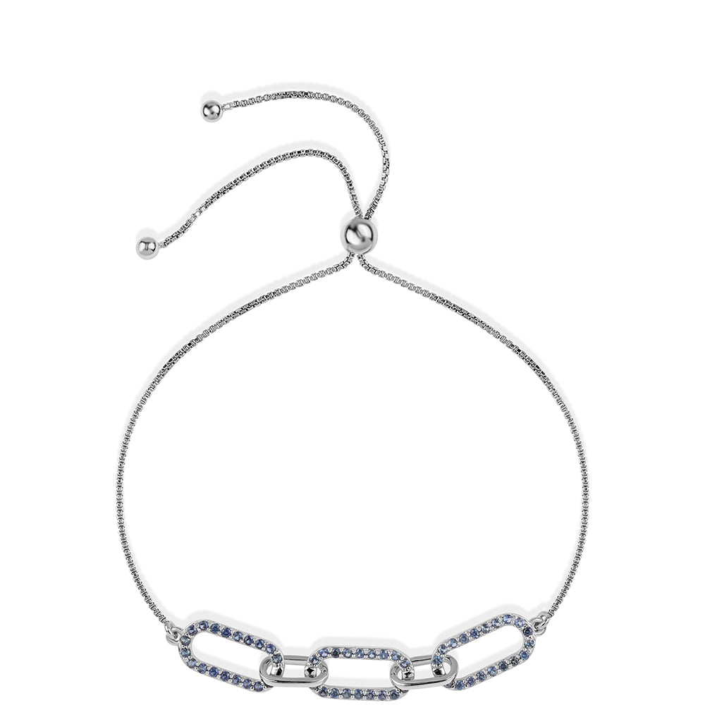 Bransoletka ze srebra próba 925 z australijskim niebieskim szafirem
