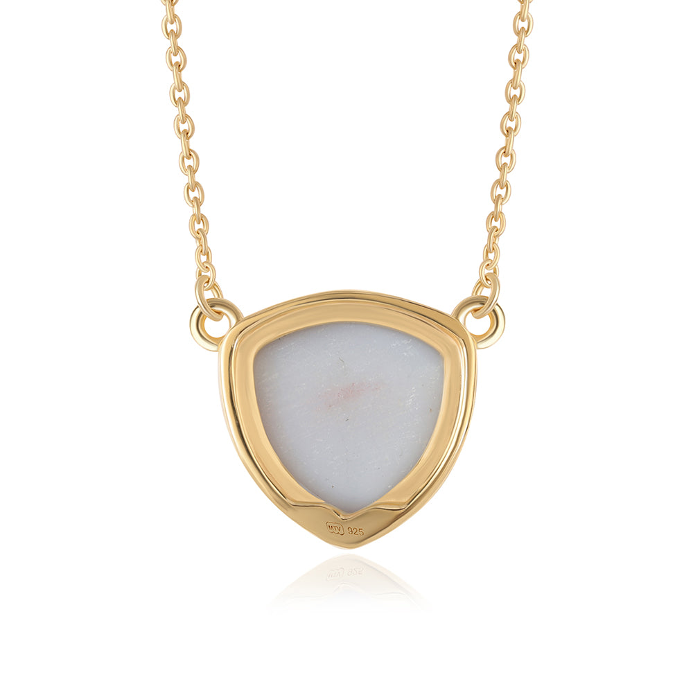 Naszyjnik srebrny pozłacany z purpurowym druzytem 3 