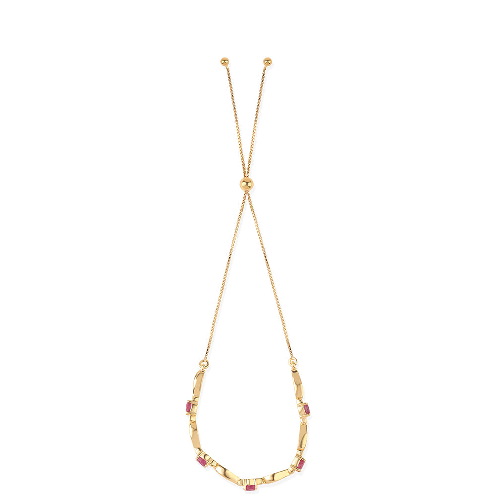 Bransoletka srebrna pozłacana z mozambickim rubinem 3 