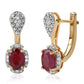 Kolczyki srebrne pozłacane z mozambickim rubinem i białym topazem