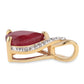 Zawieszka srebrna pozłacana z mozambickim rubinem i białym topazem