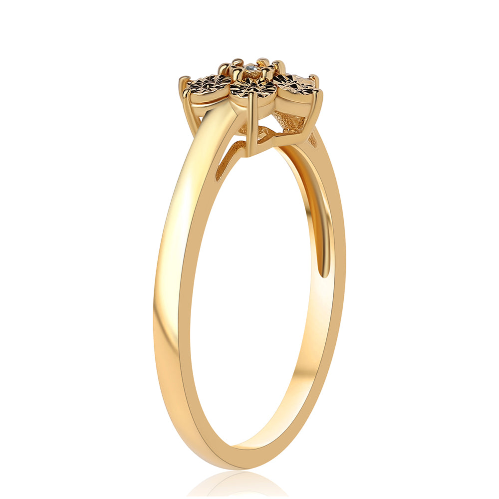 Pierścionek srebrny pozłacany z niebieskim diamentem 2 