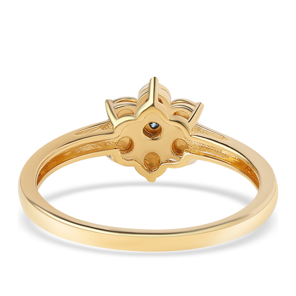 Pierścionek srebrny pozłacany z niebieskim diamentem 3 