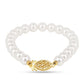 Bransoletka srebrna pozłacana z kremową perłą słodkowodną