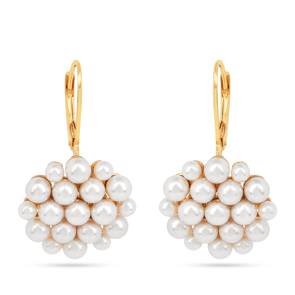 Kolczyki srebrne pozłacane z kremową perłą słodkowodną 1 