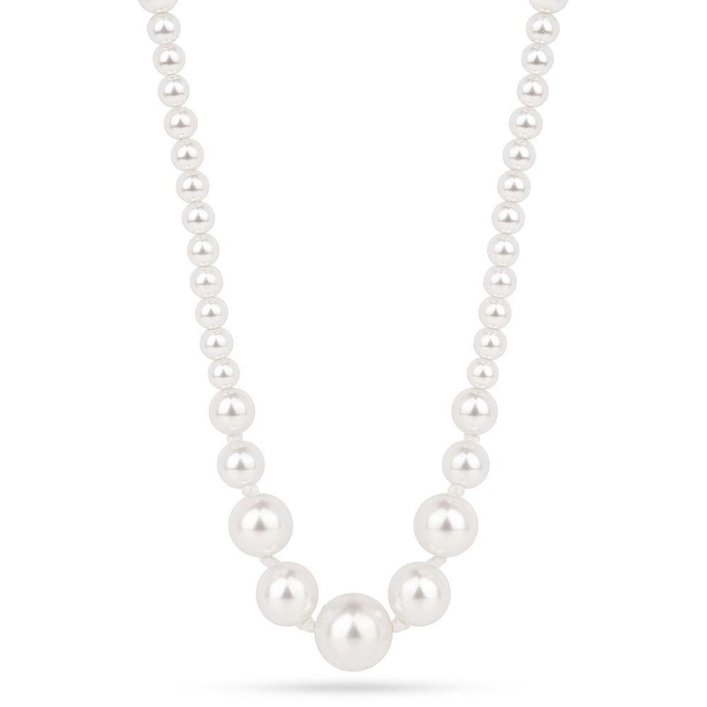 Naszyjnik srebrny pozłacany z kremową perłą słodkowodną 2 