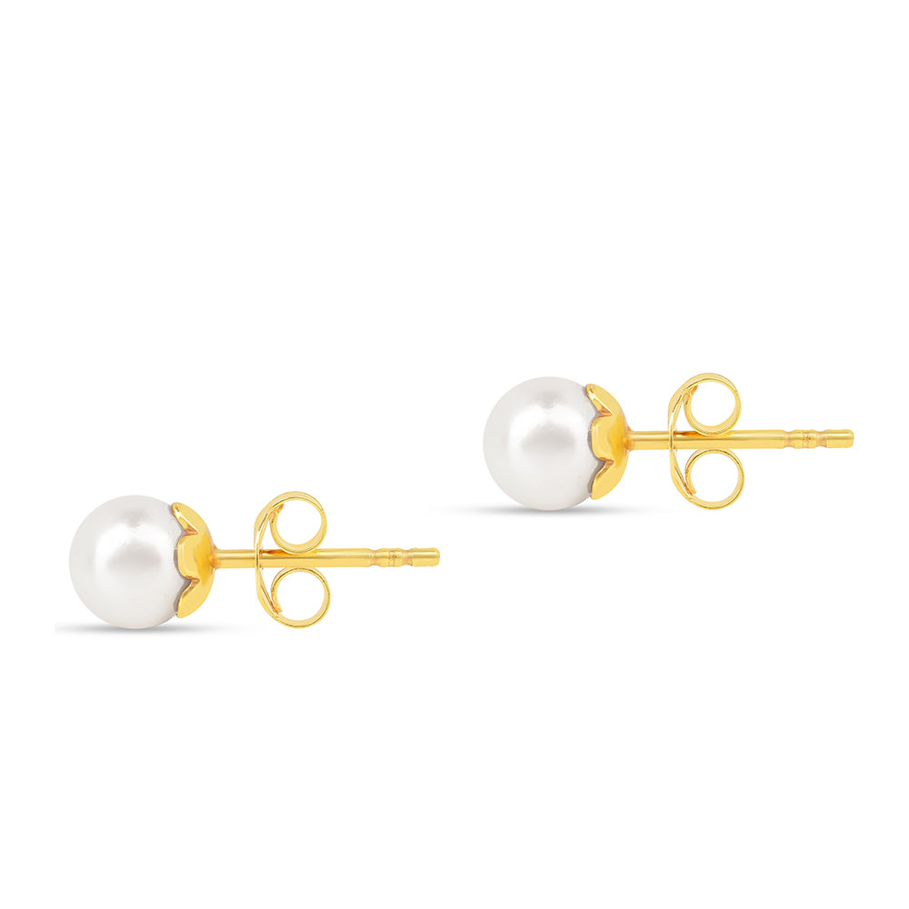 Zestaw srebrne pozłacane z kremową perłą słodkowodną ( Kolczyki+Bransoletka )