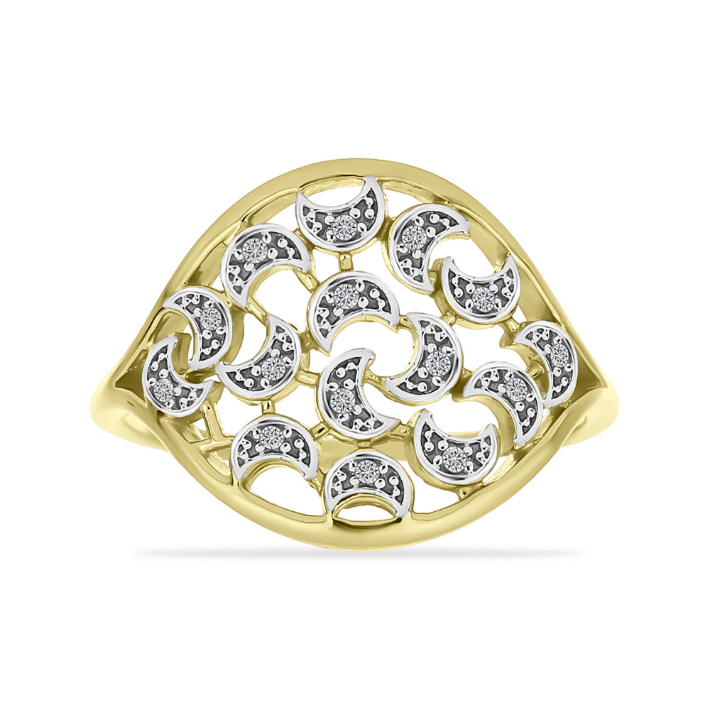 Pierścionek srebrny pozłacany z białym diamentem 1 