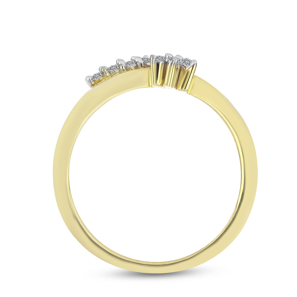 Pierścionek srebrny pozłacany z białym diamentem 2 