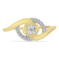 Pierścionek srebrny pozłacany z białym diamentem i białym cyrkonem
