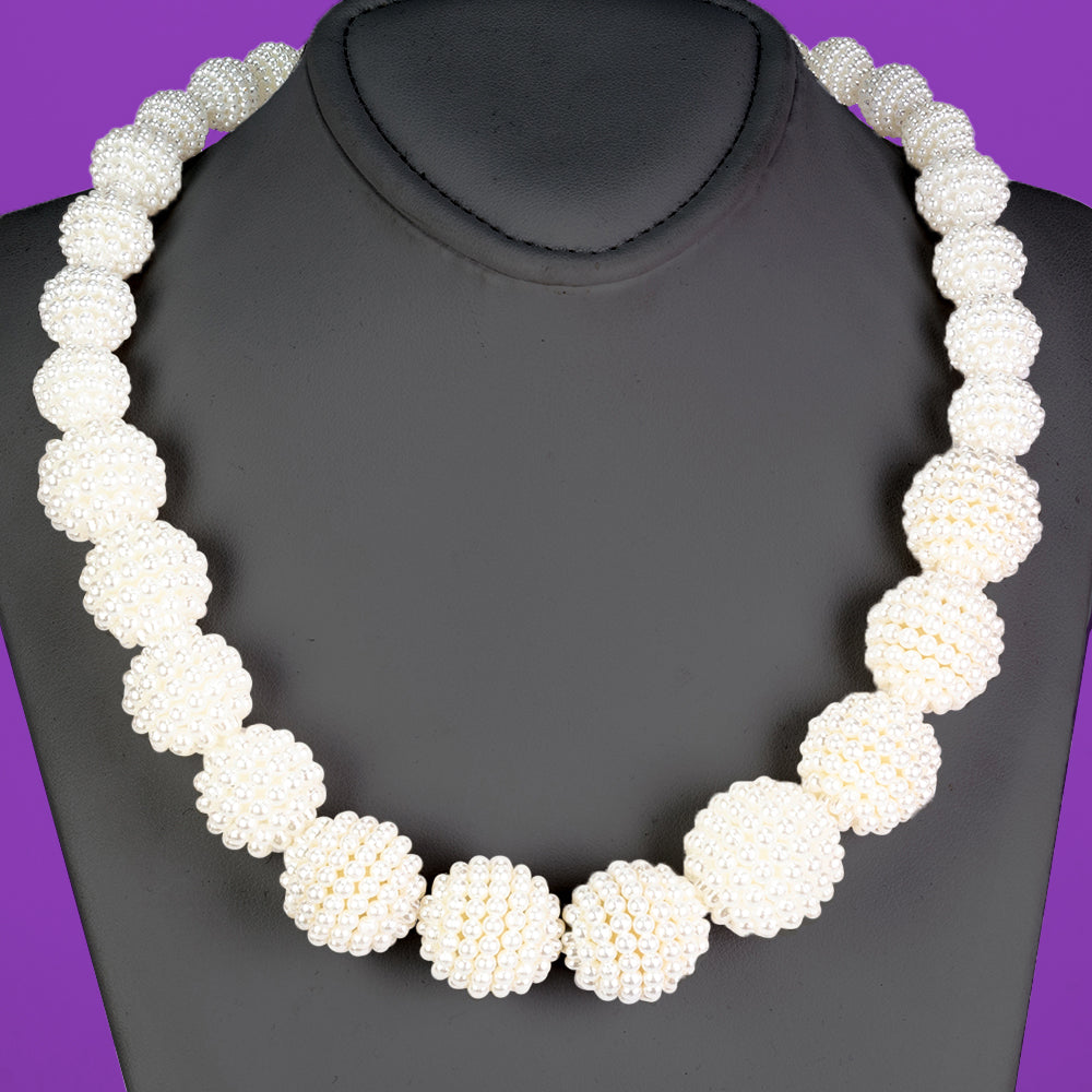 Zestaw pozłacane ze szklaną perłą ( Naszyjnik+Kolczyki+Bransoletka ) 6 