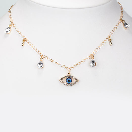 Naszyjnik pozłacany z białym kryształem emporia®