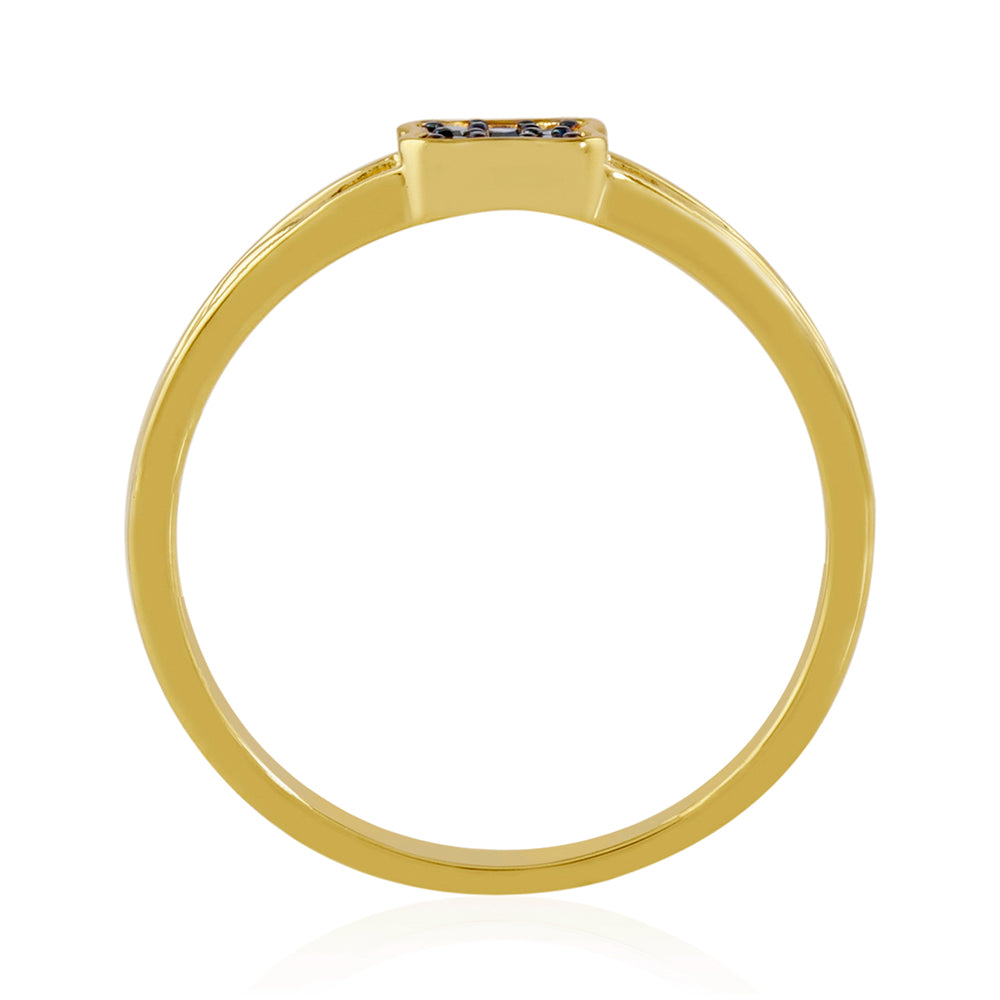 Pierścionek srebrny pozłacany z niebieskim diamentem 4 