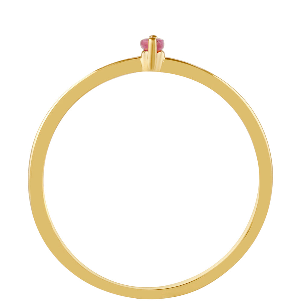 Pierścionek srebrny pozłacany z tajskim rubinem 4 