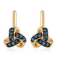 Kolczyki srebrne pozłacane z niebieskim diamentem