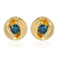 Kolczyki srebrne pozłacane z niebieskim diamentem