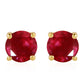 Kolczyki srebrne pozłacane z tajskim rubinem