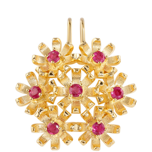 Zawieszka srebrna pozłacana z tajskim rubinem