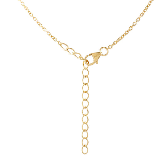 Naszyjnik srebrny pozłacany z niebieskim diamentem