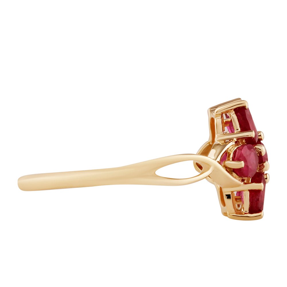 Pierścionek z 9K złota z malgaskim rubinem