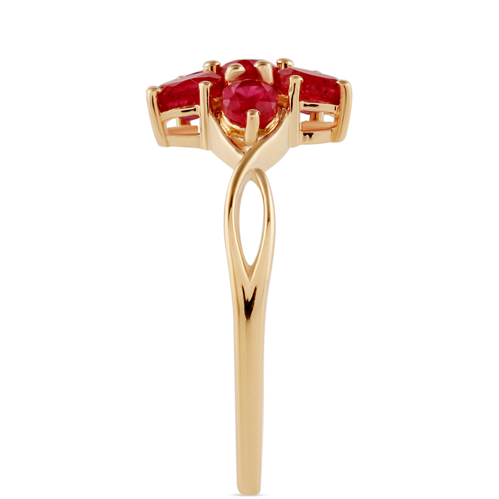 Pierścionek z 9K złota z malgaskim rubinem