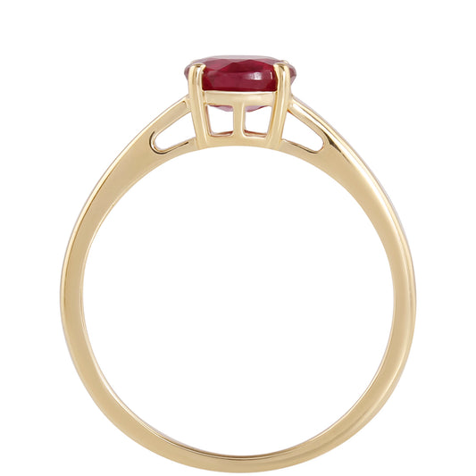 Pierścionek z 9K złota z malgaskim rubinem
