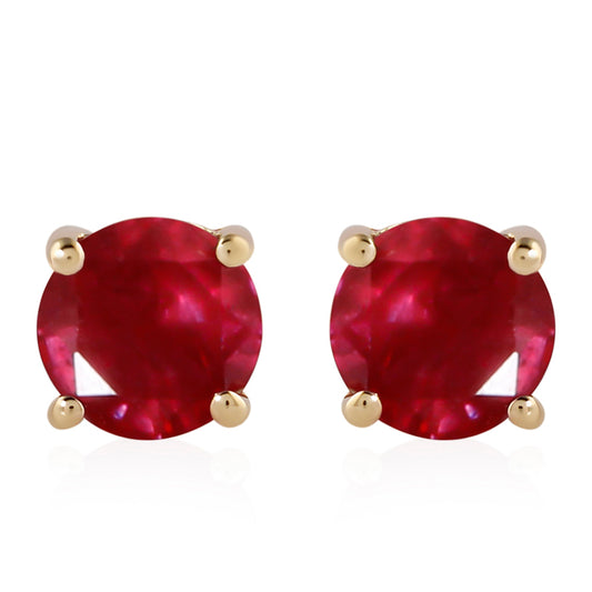 Kolczyki z 9K złota z malgaskim rubinem