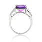 Pierścionek ze srebra próby 925 z marokańskim ametystem i białym topazem