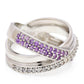 Pierścionek ze srebra próby 925 z marokańskim ametystem i białym topazem