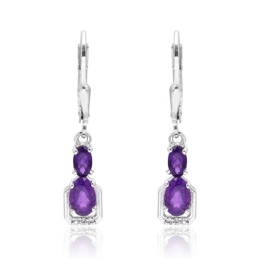 Kolczyki ze srebra próbe 925 z marokańskim ametystem