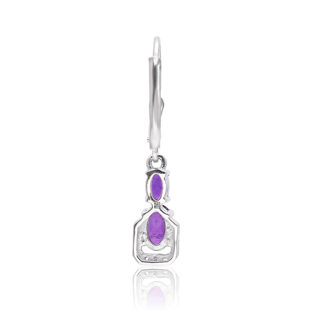 Kolczyki ze srebra próbe 925 z marokańskim ametystem